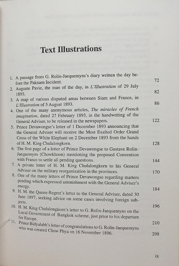 Gustave Rolin-Jaequemyns and the Making of Modern Siam : The Diaries and Letters of King Chulalongkorn's General Adviser