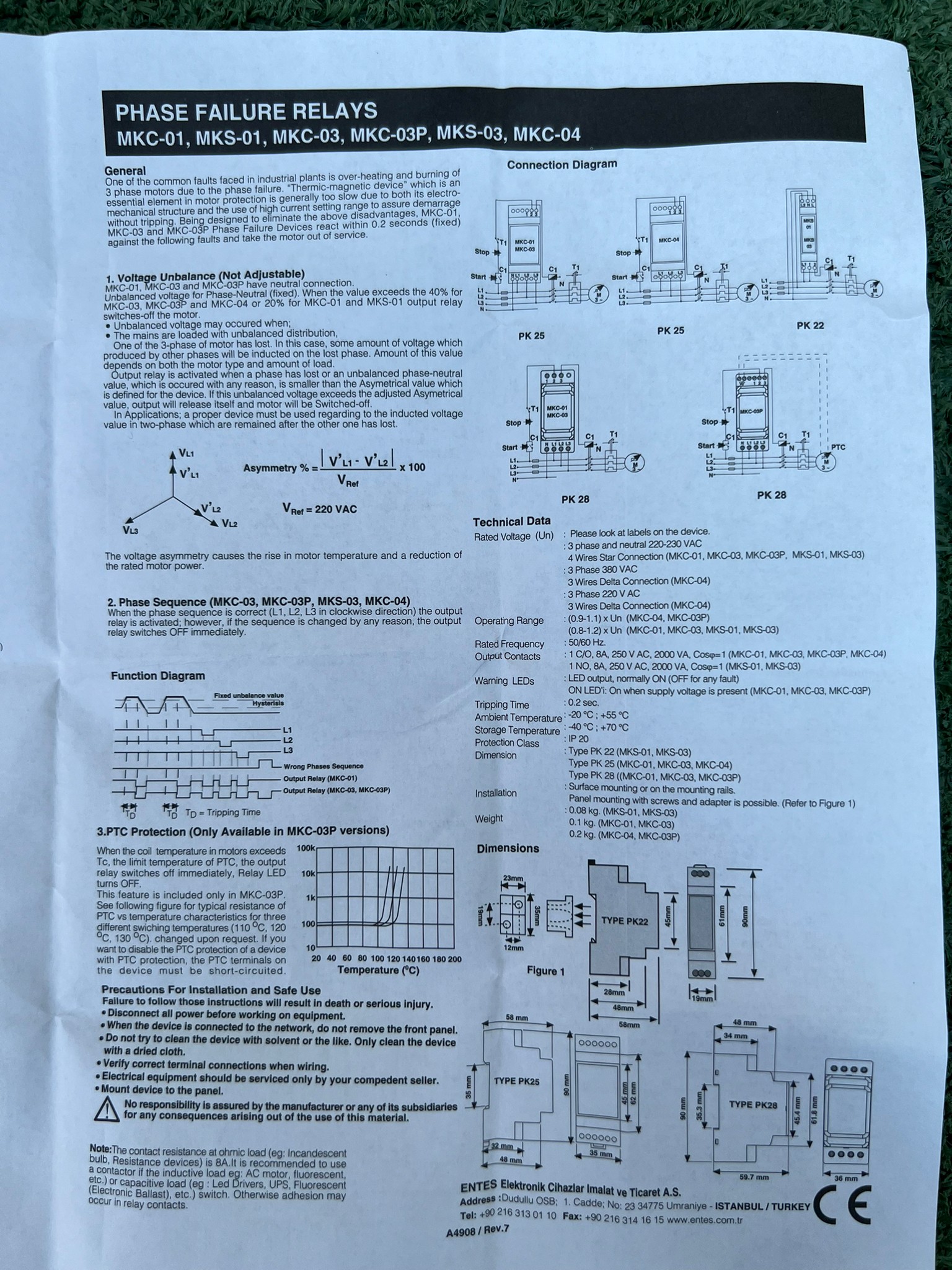 ENTES : Phase Failure Relays MKC-03