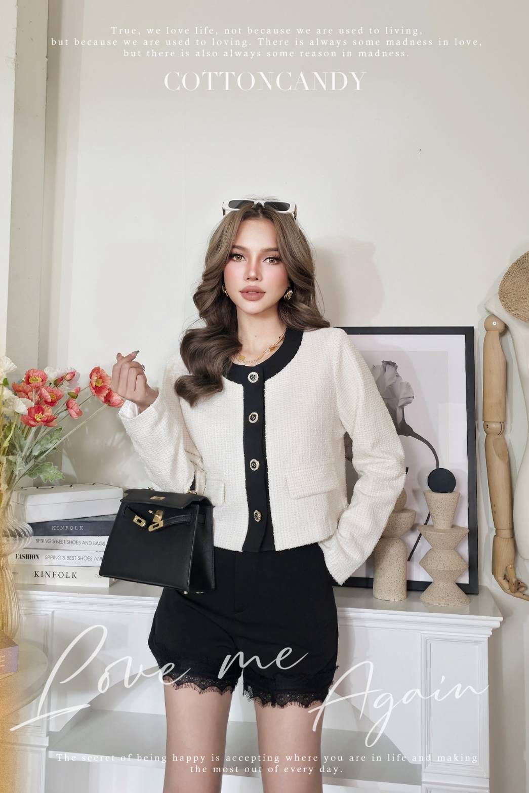 Tag#cottoncandy ผ้าทวรตยืดพรีเมี่ยมเท่านั้น เสื้อเบลเซอร์ผ้าทวีตนำเข้าล่าสุด