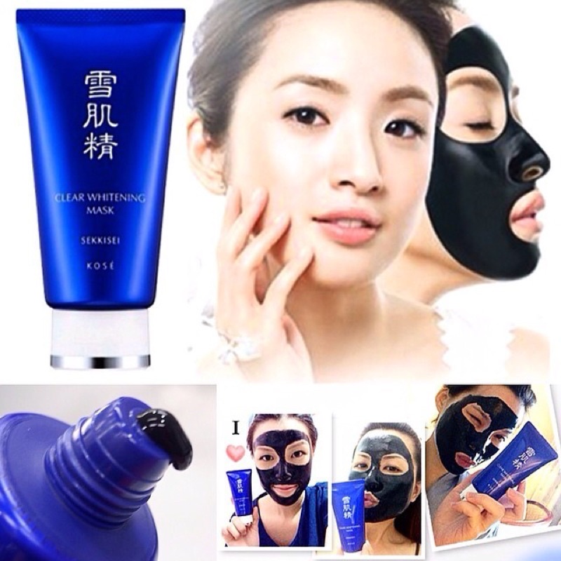 KOSE Sekkisei Clear Whitening Mask 76ml. มาส์กดำเพื่อความกระจ่างใส กระชับรูขุมขน