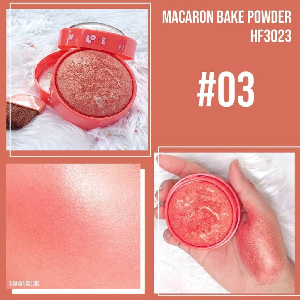 Sivanna Colors Macaron Baked Powder HF3023 ซีเวียน่า ปัดแก้ม มารอง บลัชออนเนื้อคุกกี้