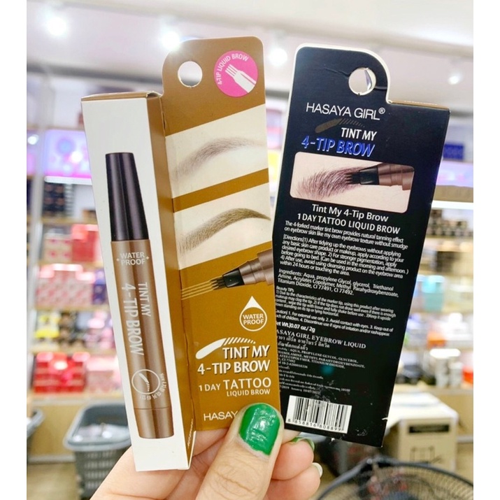 ปากกาเขียนคิ้ว 4 มิติ Hasaya Tint My 4-Tip brow 1 day tattoo liquid brow