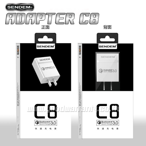 SENDAM C8 SENDAM ตัวชาร์ท สมาร์ทโฟน ไอโฟน และ แอนดรอยย์ 2.4 แอมป์เต็ม C8 MB-IP-CH-SDC8W
