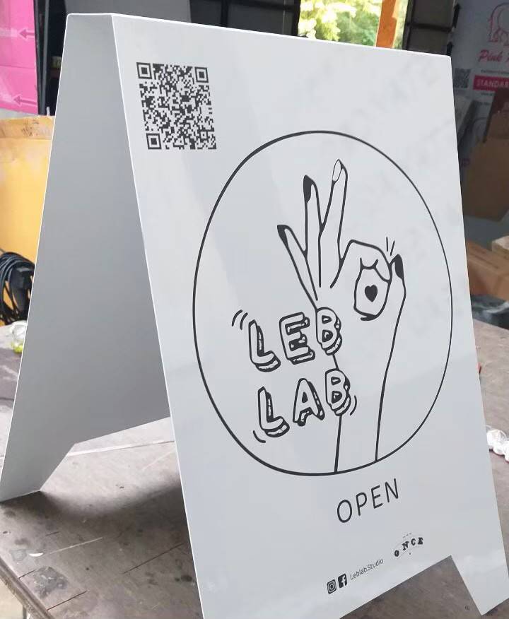 ป้ายตั้งหน้าร้าน ป้ายซิงค์ติดสติ๊กเกอร์ไดคัท