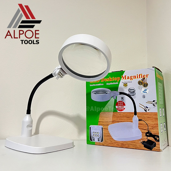 แว่นขยายตั้งโต๊ะ เลนท์หนาพิเศษ กำลังขยาย 8X รุ่น No.7765