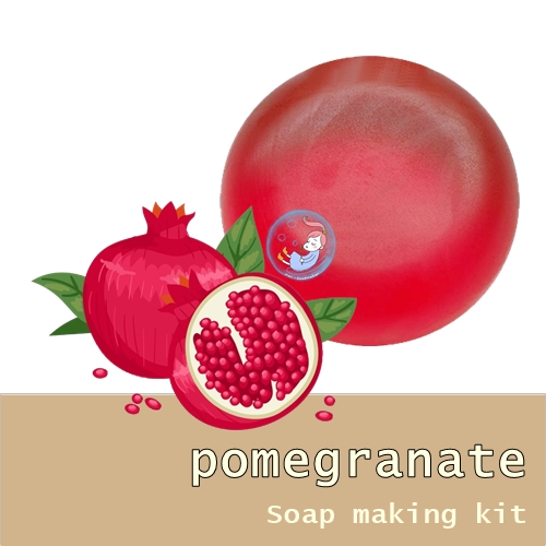 Pomegranate soap making set ชุดสบู่ทับทิมแดง ผสมสารสกัด ทับทิม 1050 กรัม สูตรเพื่อผิวขาวใส