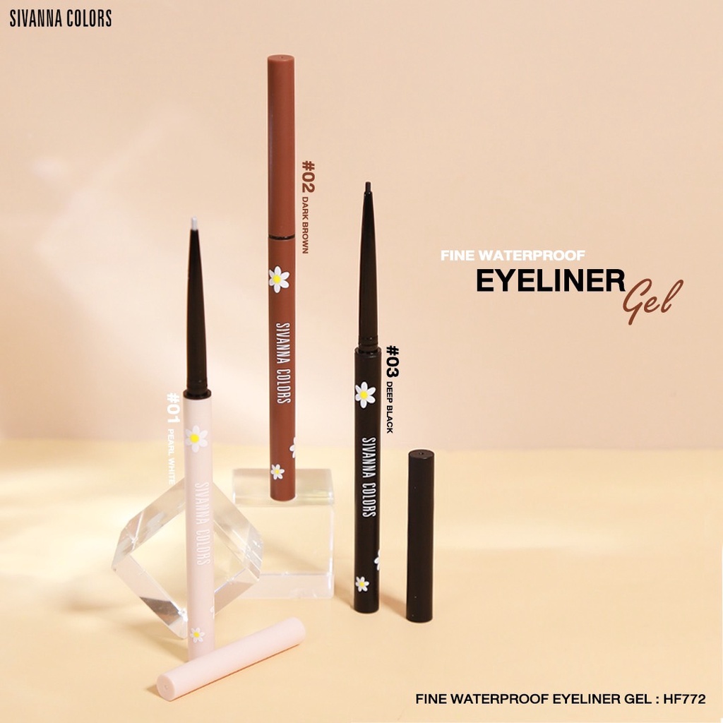 🔥HF772🔥 SIVANNA COLOR FINE WATERPROOF EYELINER GEL #HF772 : ซิวานน่า ไฟน์ วอเตอร์พรูฟ อายไลเนอร์ เจล x 1 ชิ้น