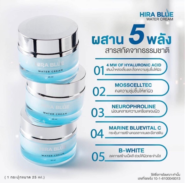 HIRA BLUE WATER CREAM 25 ml ครีมกุ๊บกิ๊บ