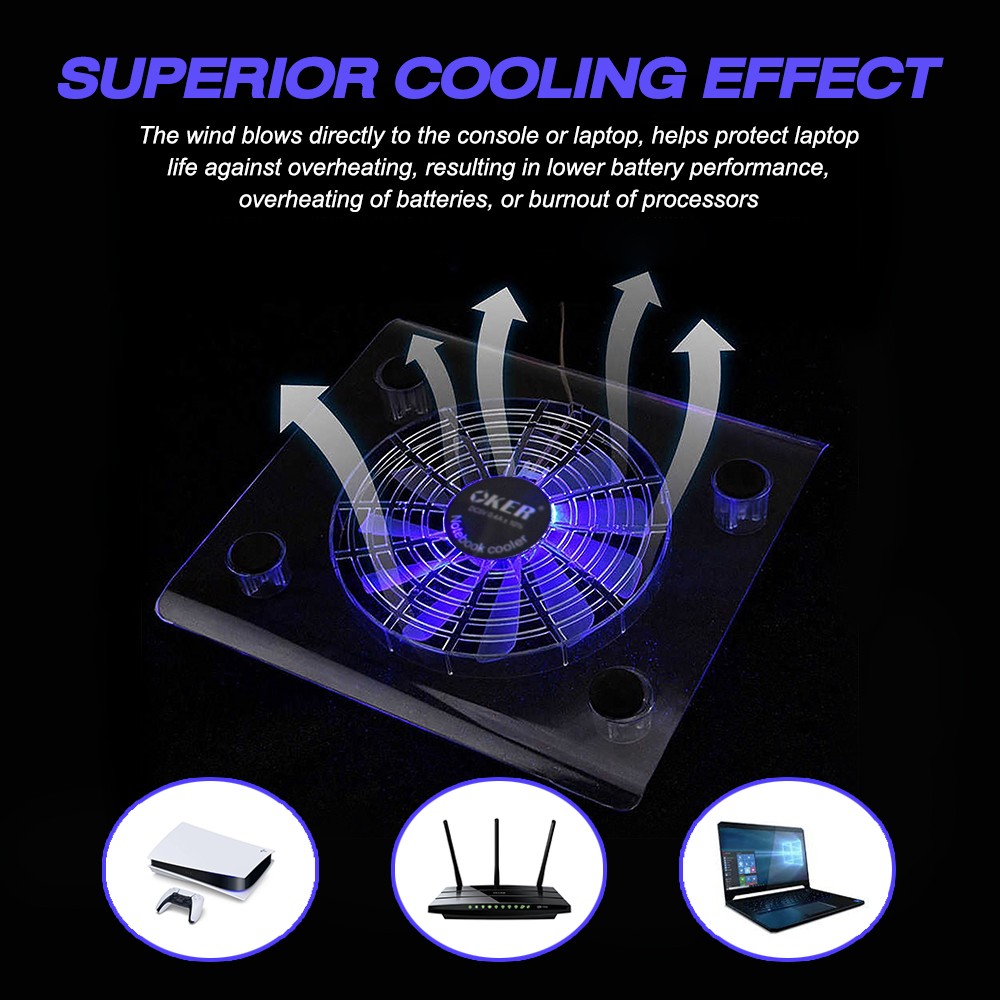 C814 OKER NOTEBOOK COOLING PAD มีไฟ SKU-02325