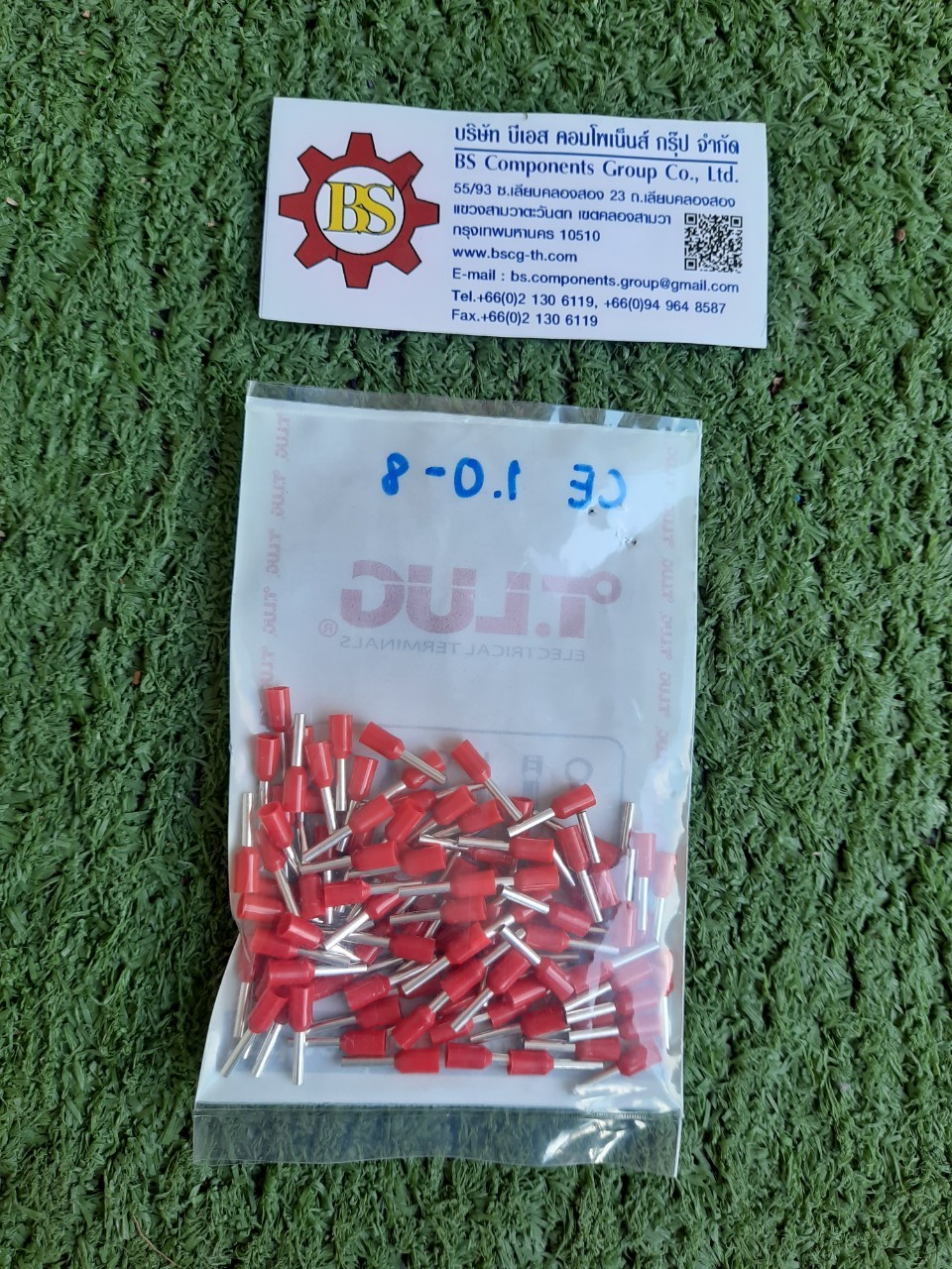 T.LUG : Cord End, CE1.0-8, 1.0mm2 (Red)