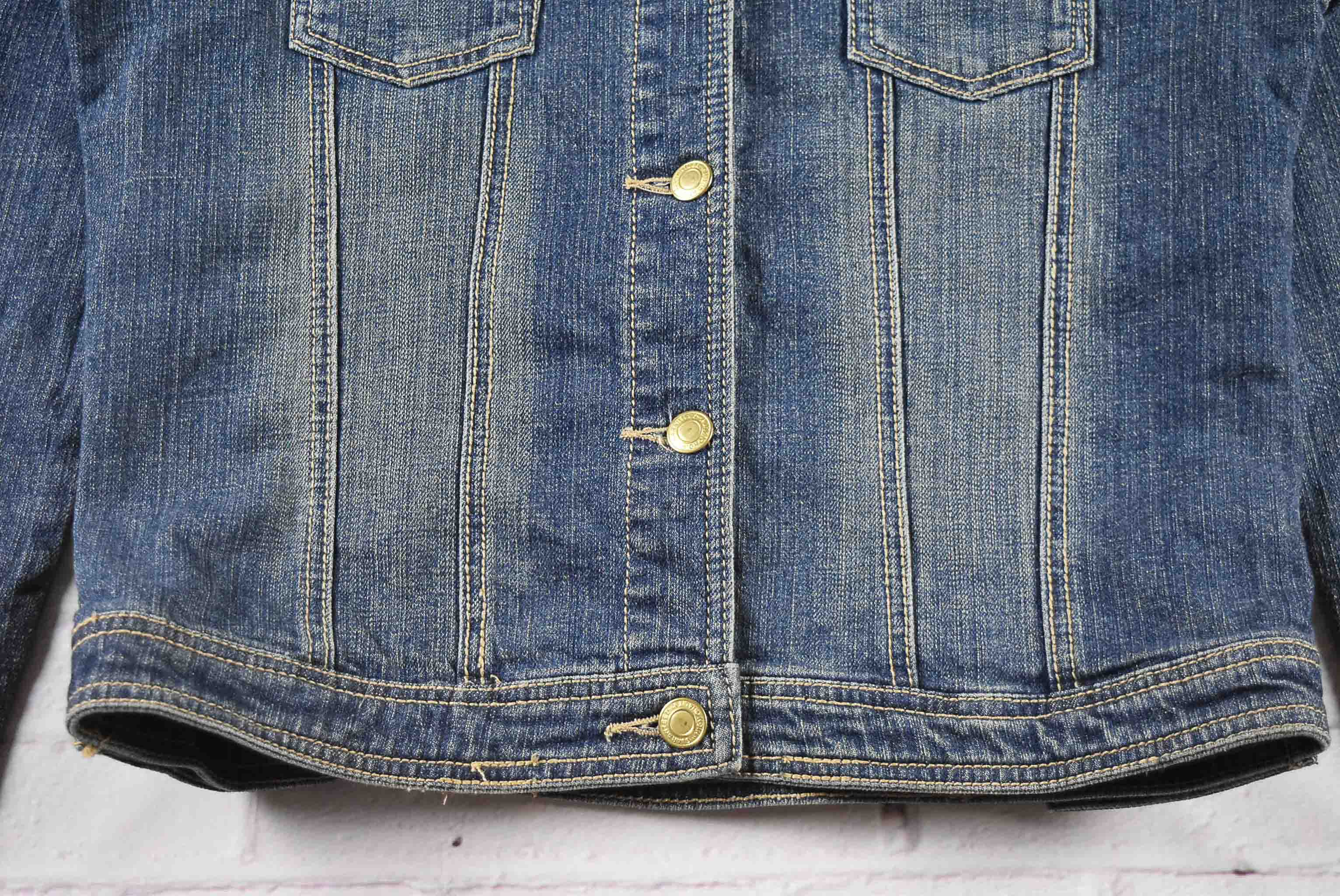 Wave List อกจริง 36 ไซส์ S เสื้อแจ็คเก็ตยีนส์ แขนยาว ผู้หญิง สีเข้มฟอก มีซับใน ทรงสวย เนื้อผ้านุ่มใส่สบาย คลุมกันแดด