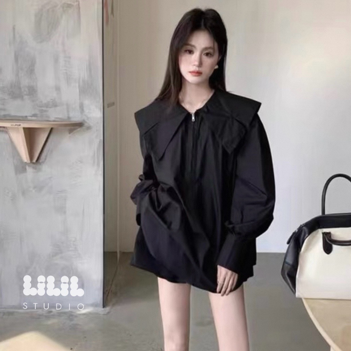 Girly Dress Shrit◾️ เสื้อเชิ้ตตัวยาว ปกสวยผ้าเกรดพรีเมียม ซิปหน้า โซคิ้วมากค่ะ