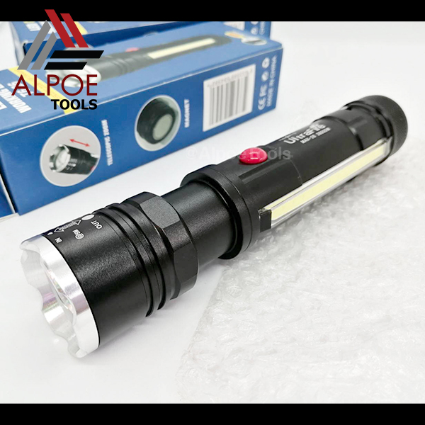 ไฟฉายแรงสูง หลอด T6 มีไฟข้าง มีแม่เหล็ก มาพร้อมอุปกรณ์ชาร์จ รุ่น JX-409