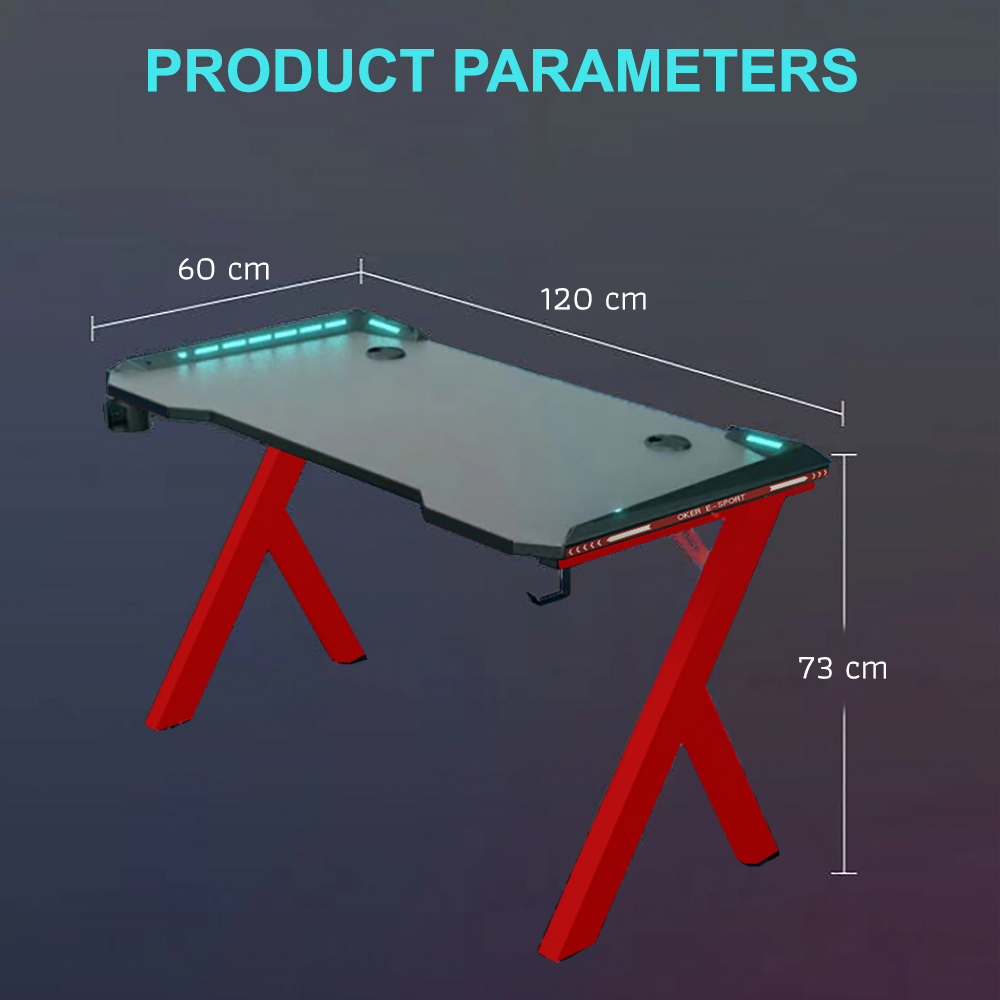 DX-499 OKER GAMING DESK โต๊ะเกมมิงไฟเรืองแสง SKU-02070