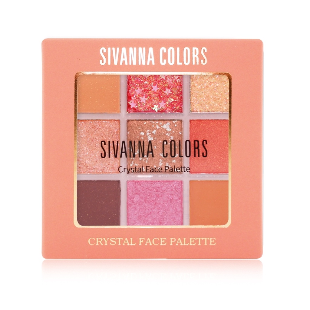 Sivanna Crystal Face Palette Eyeshadow HF651 พาเลท อายแชโดว์ ทาตา เนื้อแมท ชิมเมอร์ กลิตเตอร์