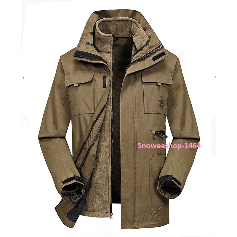 แจ็คเก็ตผู้ชายเสื้อผ้าใส่ไปหิมะซับขนแกะด้านในอีกตัว มาพร้อมฟังก์ชั่นครบจบในตัวเดียว กันหนาว กันลม กันหยดน้ำ ใส่เล่นสกีกันหนาวติดลบ มี 4 สี M ถึง 5XL