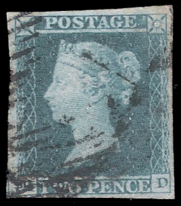1841 QV No.4 Penny Blue CV $85