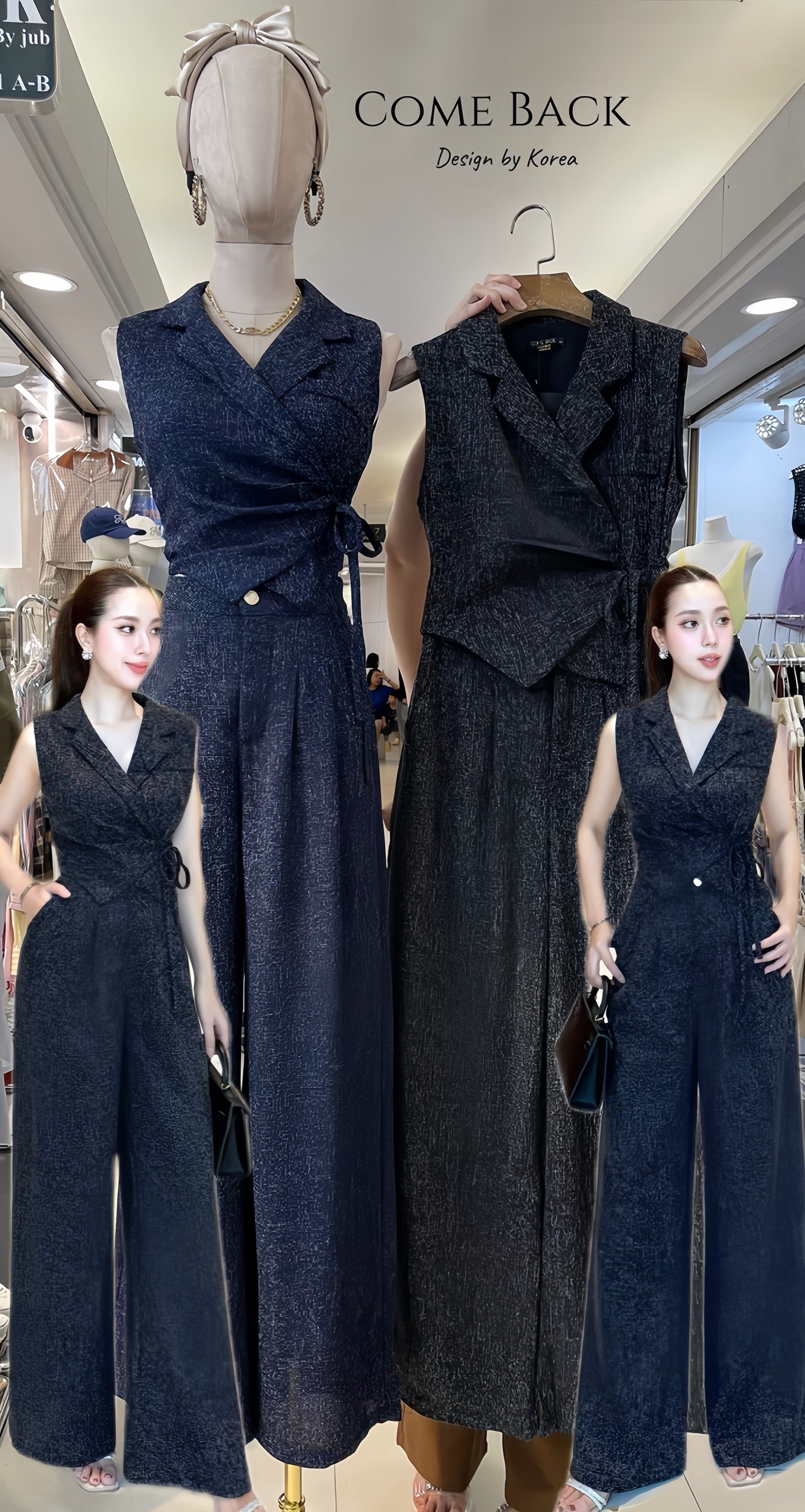 ชุดเซ็ตเสื้อคอวี แต่งเชือกด้านข้าง มาคู่กับกางเกง เนื้อผ้า ใส่สบาย ทิ้งตัวสวย ได้ รับประกันความสวยของรุ่นนี้เลยค่ะ ใส่แล้วดูเป็น