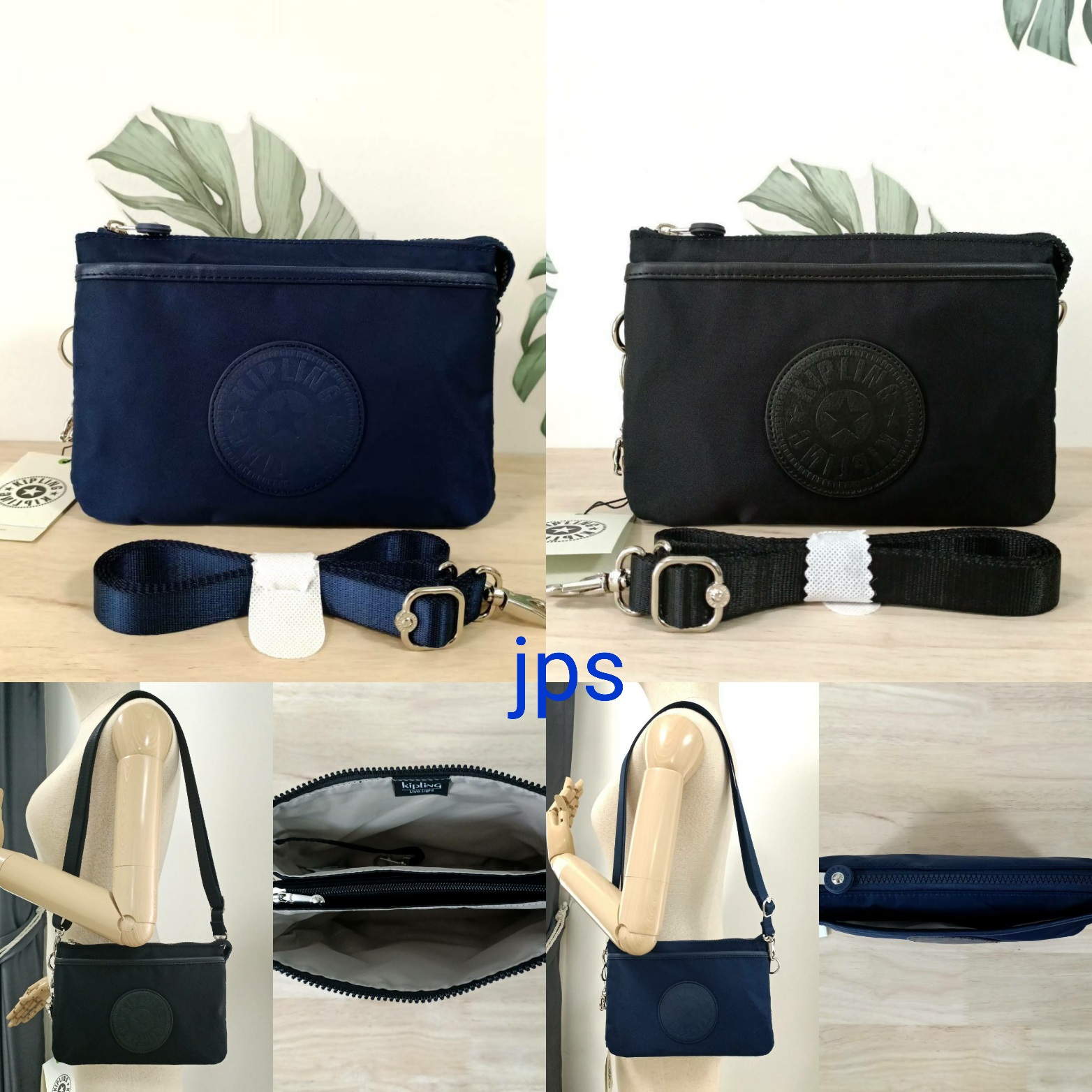 กระเป๋าสะพายคิปลิ้งค์ 9 นิ้ว สีดำ สีน้ำเงินกรมเท่ห์ๆ KIPLING RIRI Small Crossbody bag convertible to Pouch