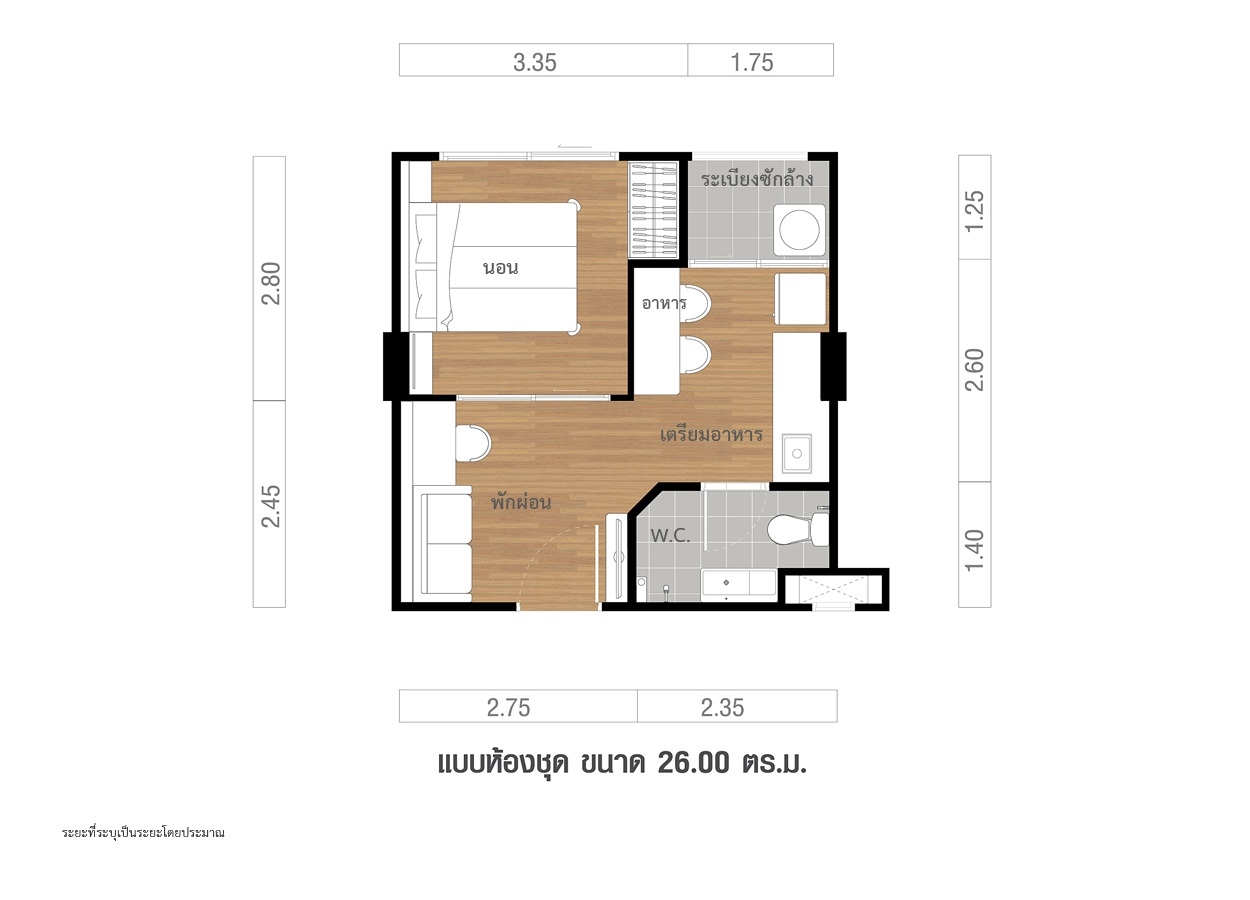 ขายพร้อมผู้เช่า ลุมพินี วิลล์ สุขุมวิท 76-แบริ่ง สเตชั่น จ.สมุทรปราการ ห้อง 26.26 ตร.ม