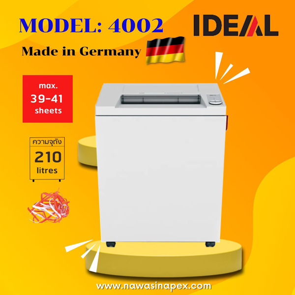 เครื่องทำลายเอกสาร IDEAL 4002 (ตัดตรง) STRIP CUT