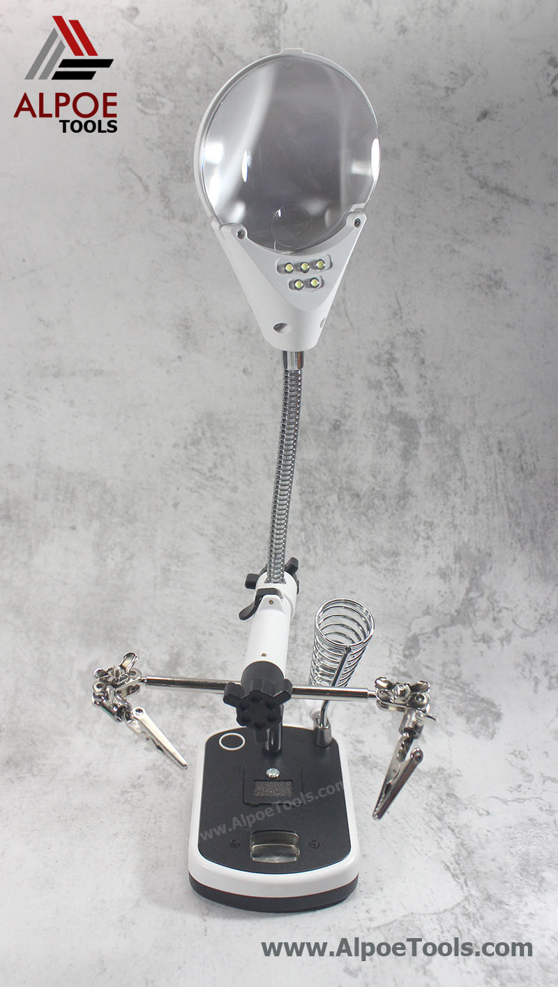 แว่นขยายตั้งโต๊ะ พร้อมตัวจับ รุ่น MG16090C