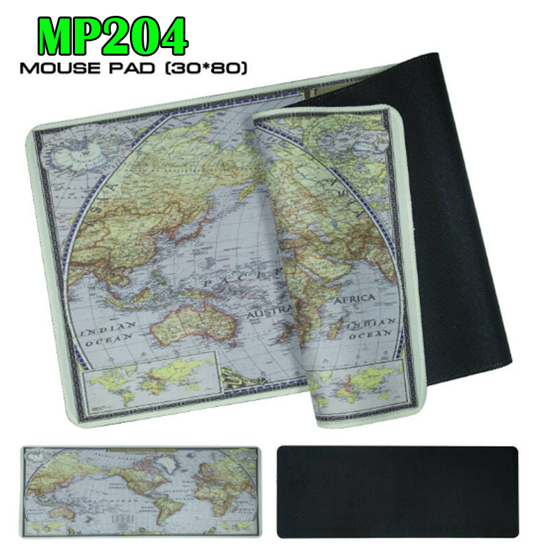 MP204 GAMING MOUSEPAD ลายแผนที่โลก 80x30cm MP-OK-AD-204WH