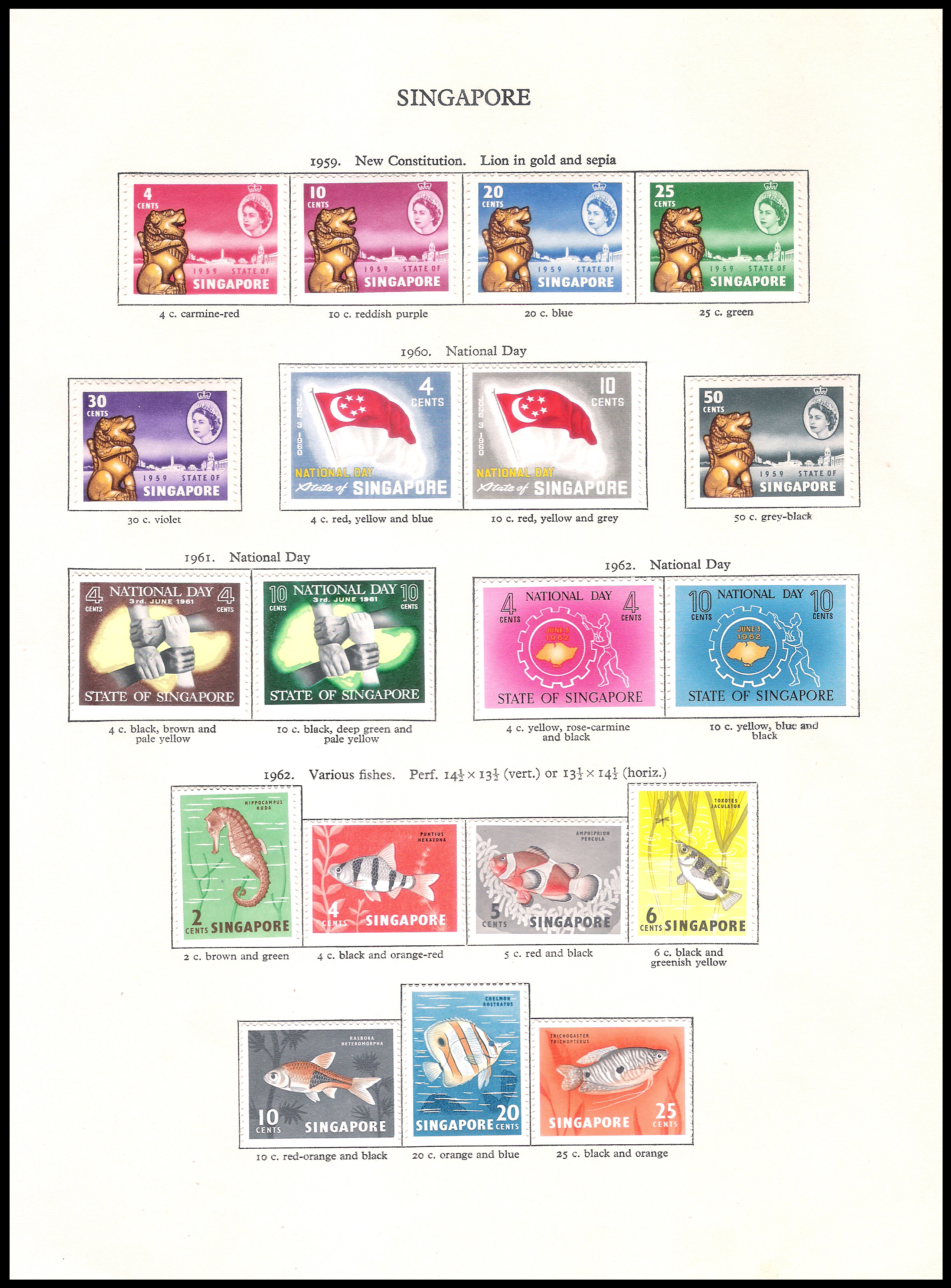 3 SHEETS 1959-1967 Singapore (CV $180.75)