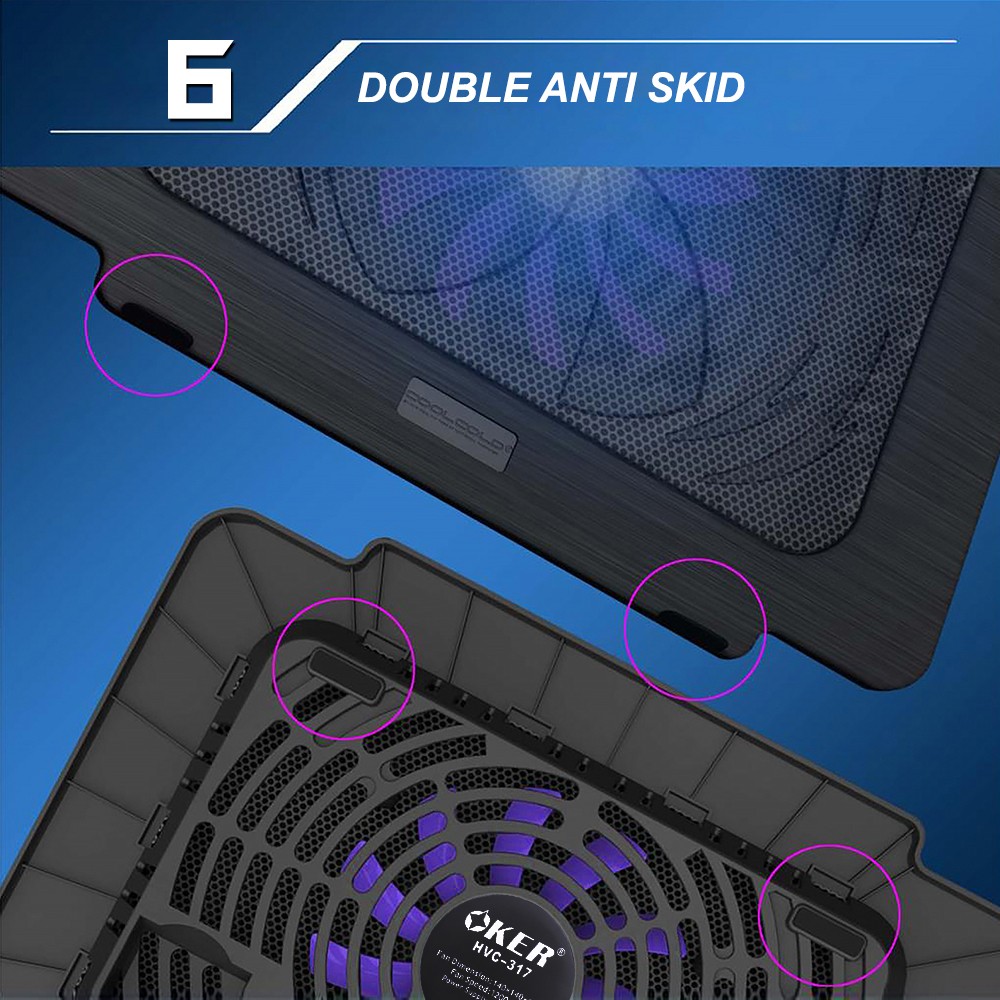 HVC-317 OKER Big FAN NOTEBOOK มีไฟ FA-OK-NB-VC317