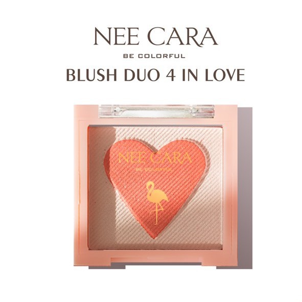 NEE CARA BE COLORFUL BLUSH DUO 4 IN LOVE 14 กรัม นีคารา บี คัลเลอร์ฟูล ดูโอ้โฟร์อิน เลิฟ ปัดแก้ม รูปหัวใจน่ารัก