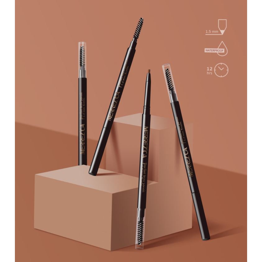 Merrez'ca Perfect Brow Pencil เมอร์เรซก้า ดินสอเขียนคิ้ว หัวเล็ก 1.5 มม. กันน้ำ