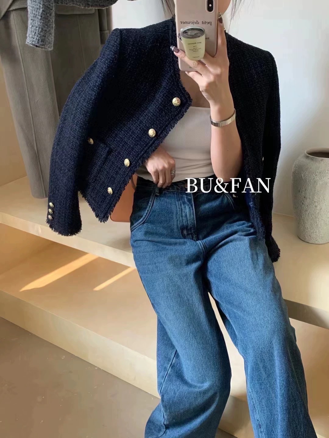 GB SHOP ||| 8023# Blazer ผ้าทวิต แต่งกระดุมสวย งานกระเป๋าหน้า มีซับในอย่างดี