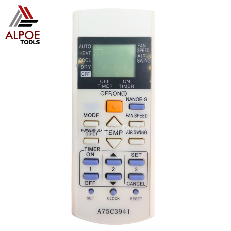 รีโมทแอร์ Panasonic มีปุุ่ม Nanoe-G รหัส A75C3941