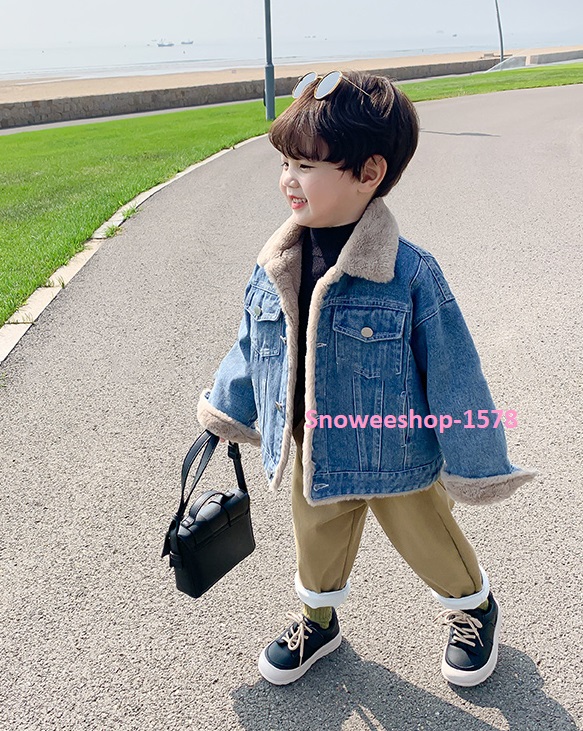 แจ็คเก็ตขนแกะเด็กชาย เด็กผู้หญิง แจ็คเก็ตยีนส์เด็กใส่กันหนาว กันลม กันหิมะได้ บุขนแกะสังเคราะห์หนาใส่แล้วไม่คัน นุ่มนิ่มทั้งตัวใส่ได้ทั้งเด็กผู้หญิงและเด็กผู้ชายไซ 80 ถึง 140