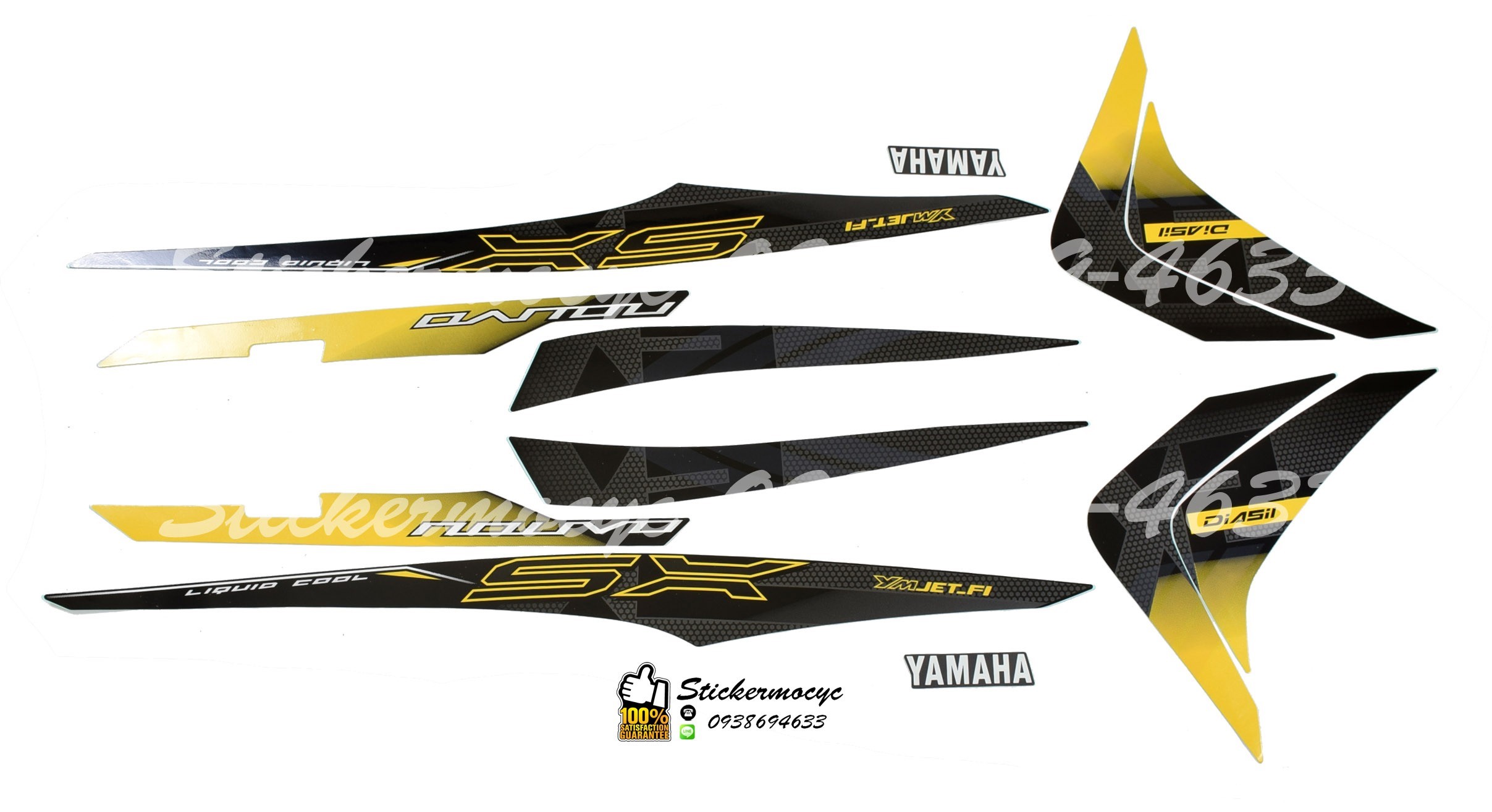 Sticker 3M YAMAHA NOUVO 125 SX ปี 2014 รุ่น 7 ติดรถสี ดำ เหลือง เทา(เคลือบเงา) สติ๊กเกอร์ 3 M แท้ สติ๊กเกอร์ติดมอไซค์ ยามาฮ่า นูโว