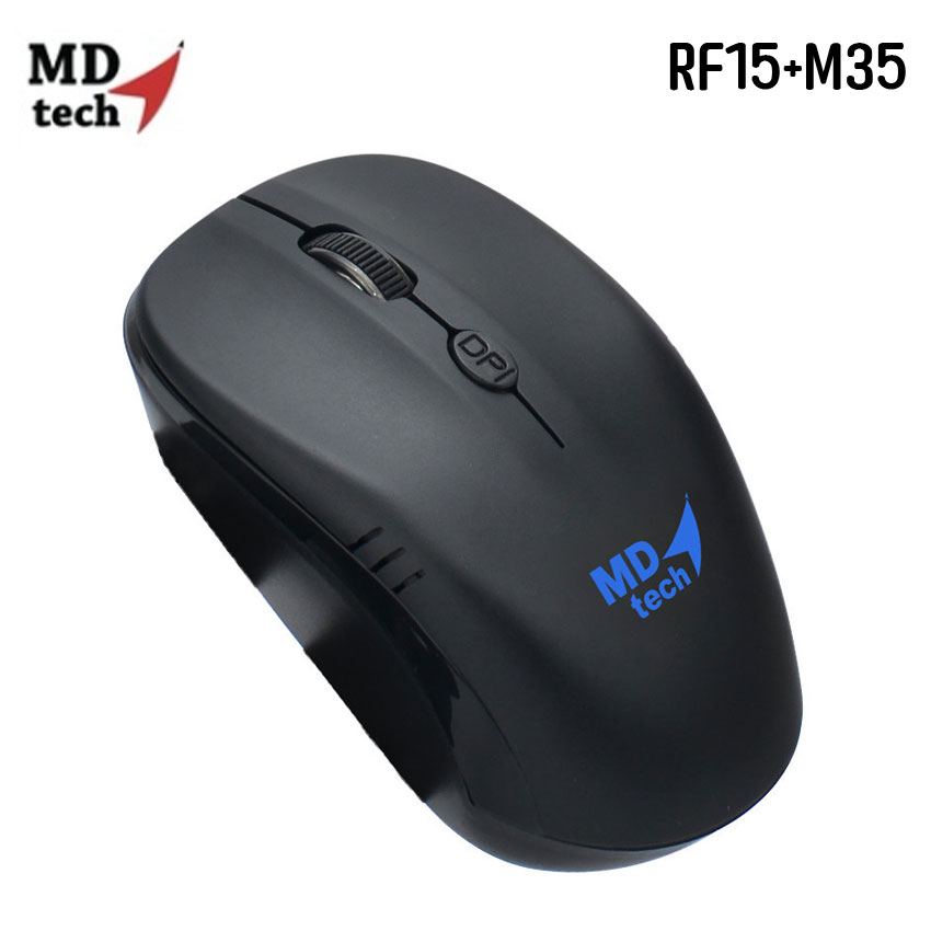 MD-TECH RF 15+M35 MDTECH Wireless Keyboard (2in1) Black/Blue KB-KM-MD-15M351