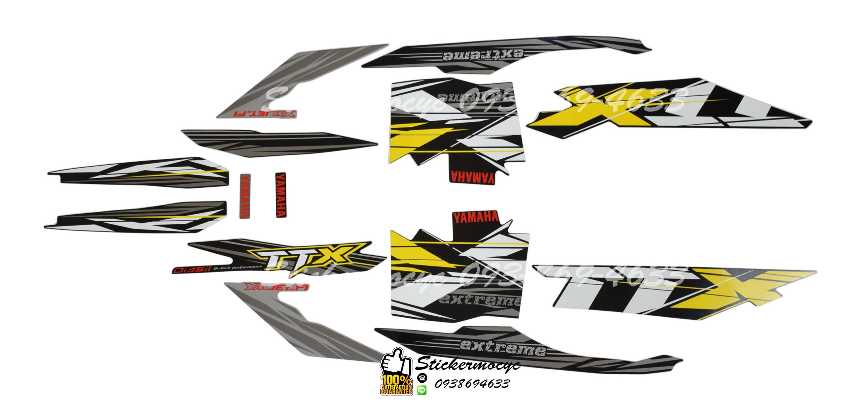 Sticker 3M YAMAHA TTX ปี 2013 รุ่น 1 ติดรถสี ดำ เหลือง (เคลือบเงา) สติ๊กเกอร์ 3 M แท้ สติ๊กเกอร์ติดมอไซค์ ยามาฮ่า ทีทีเอ็กซ์