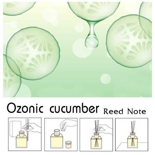 Reed Note : Ozonic cucumber น้ำมันหอมปรับอากาศ โอโซนิค คิวคัมเบอร์ :กลิ่นอากาศบริสุทธิ์ สดชื่น หอมสบายๆ สังเคราะห์พิเศษ สำหรับใช้กับก้านไม้หวาย