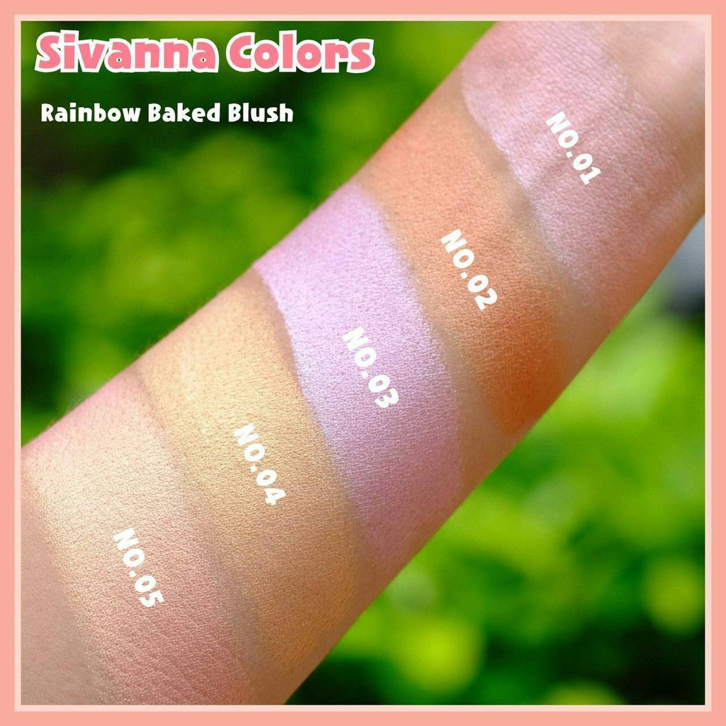 Sivanna Colors Rainbow Baked Blush HF370 ซีเวียน่า บรัชออนเรนโบว์ บลัชออนไล่สี บลัชออน เนื้อฝุ่น สายรุ้ง