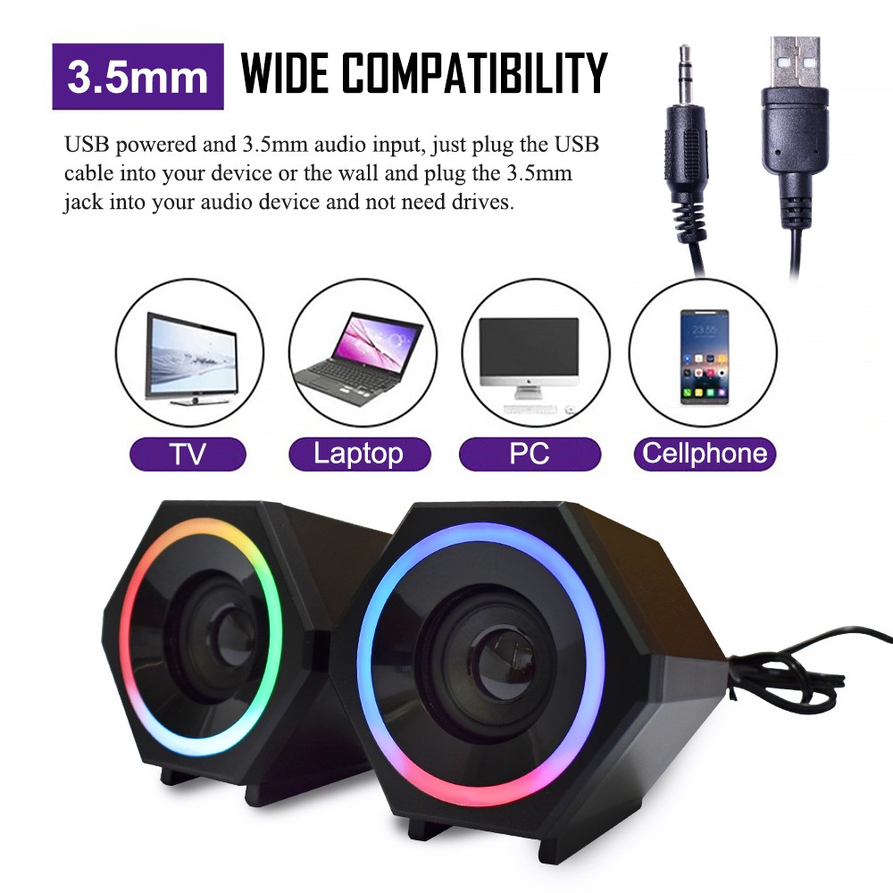 OKER SP-859 MULTIMEDIA SPEAKERS ไฟเรืองแสง 3w. x2 SP-OK-20-859XX