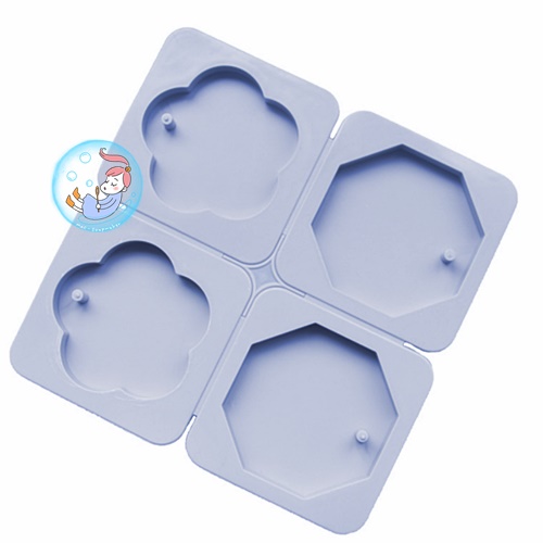 Aromatheraphy silicone mold CF 4211: พิมพ์ เทียนร้อยเชือก หกเหลี่ยม/ดอกไม้ 4 หลุม , ขนาด 30-35 กรัม ความหนา ปานกลาง