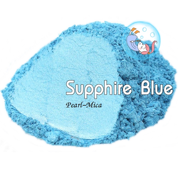 Color Blue : Supphire Blue mica pearlescent pigment/ สีฟ้าซัลไฟท์ประกายมุก ผงละเอียดมีประกาย