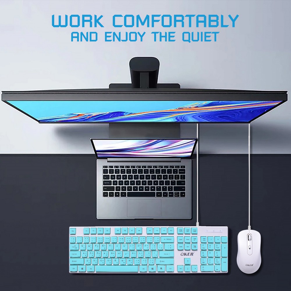KM-378 OKER CHOCOLATE KEYBOARD +MOUSE USB KB-KM-OK-378XX