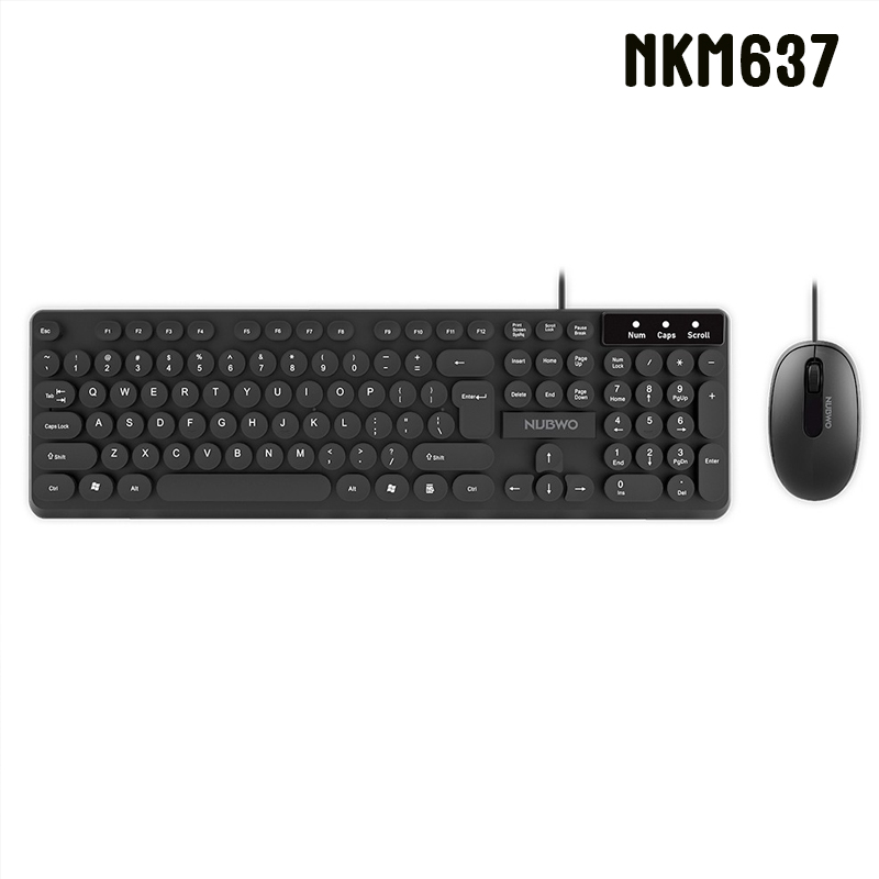 NKM637 สีดำ NUBWO KEYBOARD+MOUSE USB KB-KM-NW-637BK