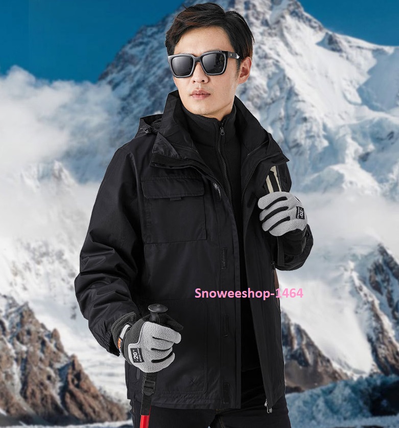 แจ็คเก็ตผู้ชายเสื้อผ้าใส่ไปหิมะซับขนแกะด้านในอีกตัว มาพร้อมฟังก์ชั่นครบจบในตัวเดียว กันหนาว กันลม กันหยดน้ำ ใส่เล่นสกีกันหนาวติดลบ มี 4 สี M ถึง 5XL