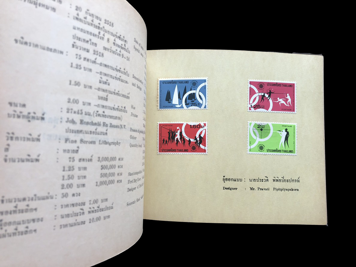 สมุดตราไปรษณียากรไทยประจำปี 2518 (Complements of the Post and Telegraph Department Bangkok, Thailand)