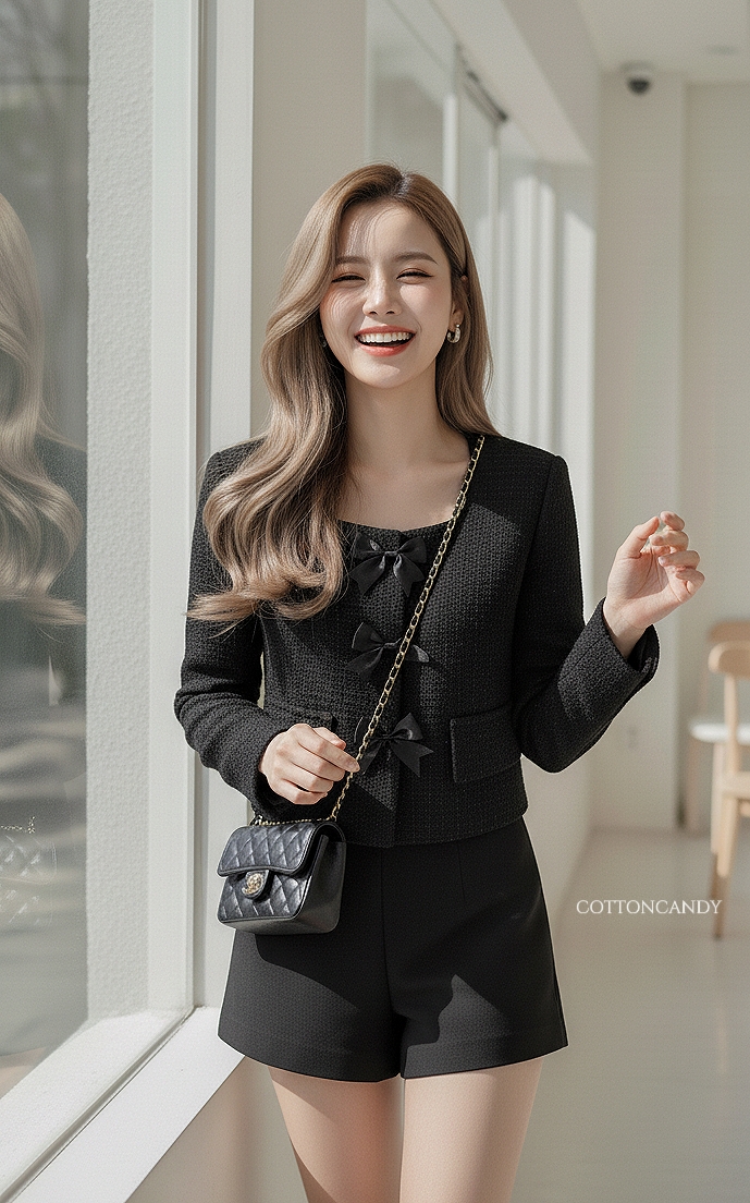 เสื้อครอปผ้าทวีตชาแนล บอกเลยรุ่นนี้ต้องมีคร่าาาา งานป้าย cottoncandy รุ่นนี้ผ้าเนื้อดี ตัดเย็บซับในทั้งตัว ดีเทลโซกู้ดดดดดด