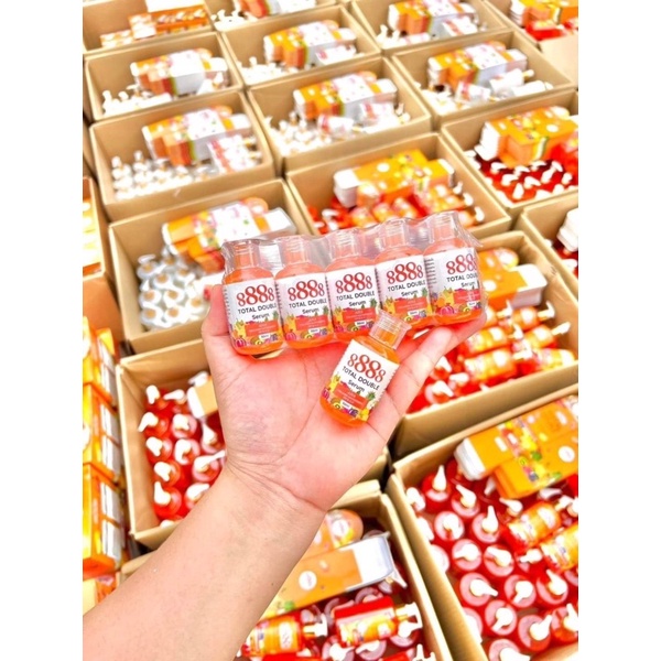 8888 Total Double Serum AHA Collagen Glutathione Vit B , C , E 30 ml เซรั่มเปิดผิวขาว x10