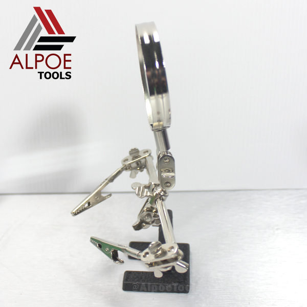 แว่นขยายตั้งโต๊ะ พร้อมตัวจับ งานโลหะ รุ่น JM-501