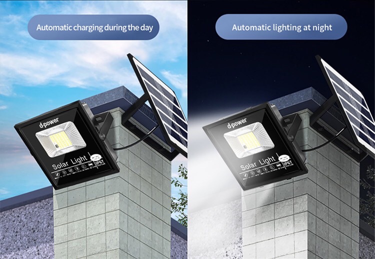 SO-03 d-power โคมไฟพลังแสงอาทิตย์ 25W 44LED แสงขาว เปิดปิดอัตโนมัติ SKU-02357